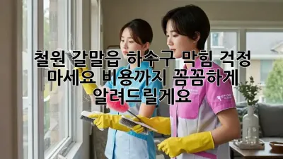철원 갈말읍 하수구 막힘? 걱정 마세요! 비용까지 꼼꼼하게 알려드릴게요!